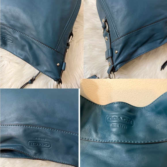 Coach Teal Leather Shoulder Bag# F14706 - Picture 12 of 12